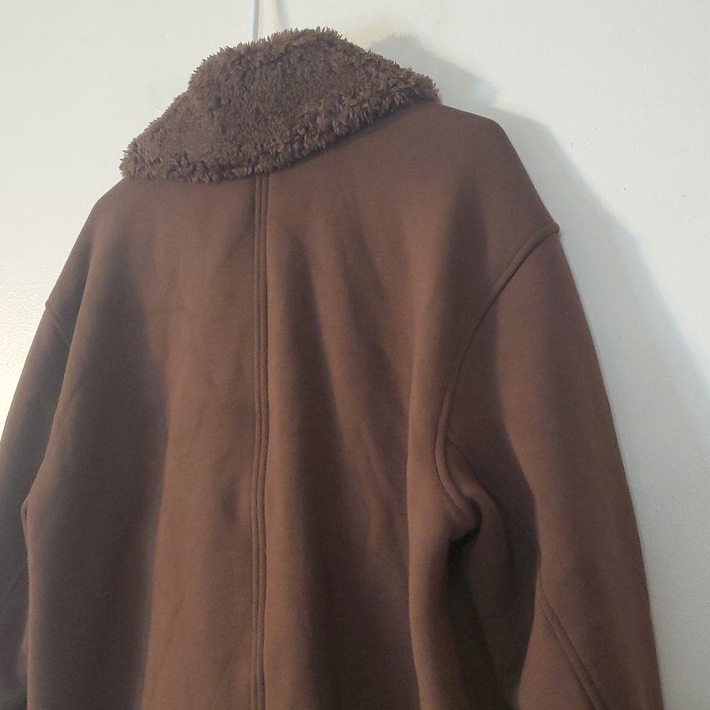 Athleta Westbound Jacket Size Large Sherpa Lined Bomber Coat Brown Heavy - Picture 14 of 16